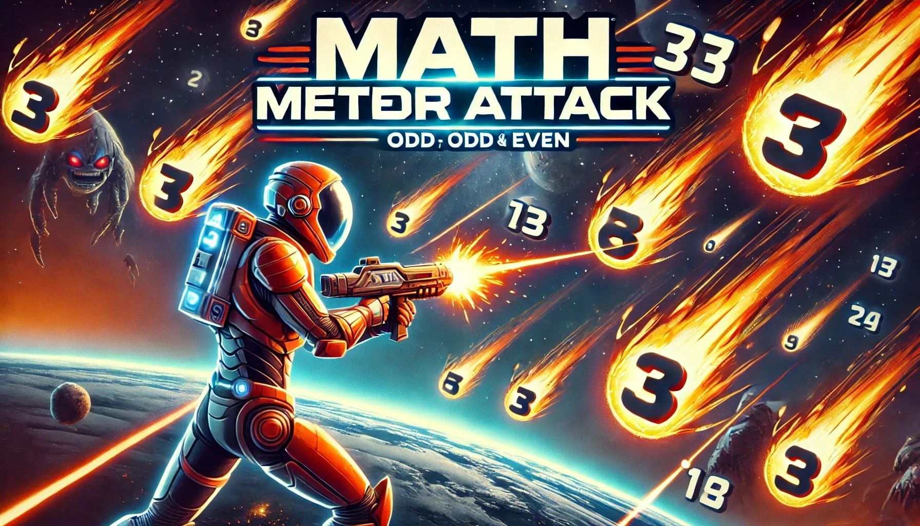 Math Meteor Attack - movie screen shot
