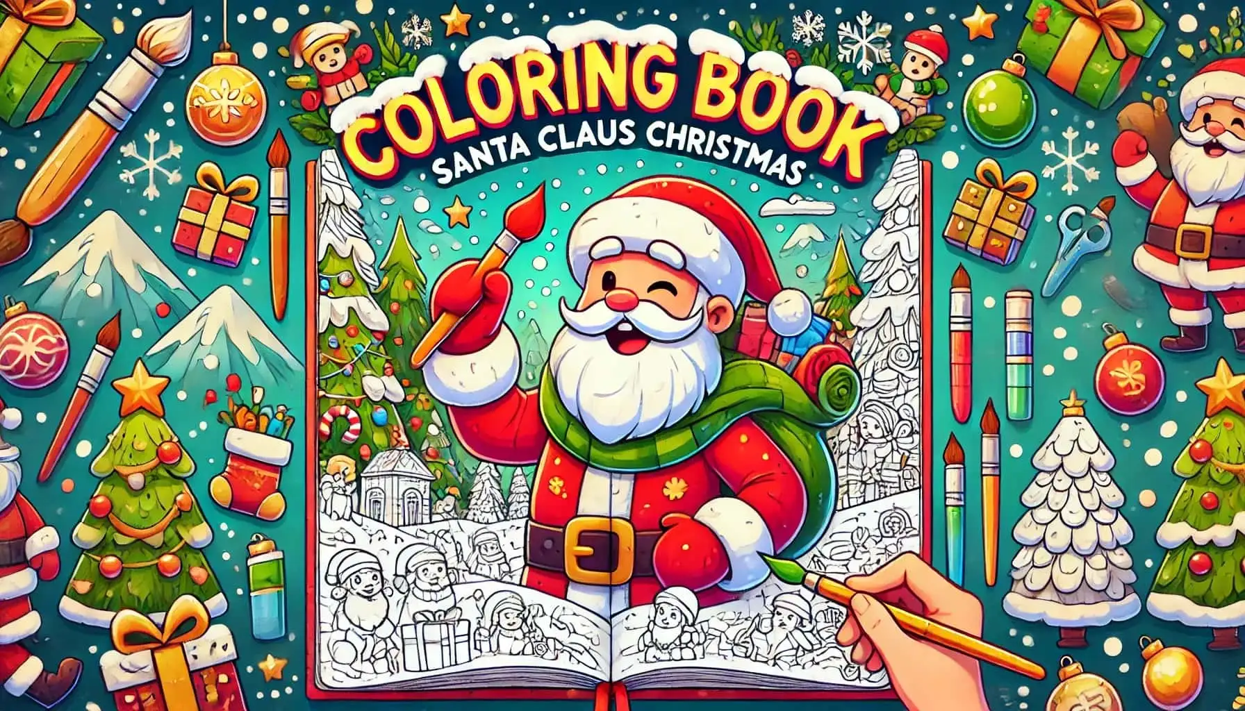 Coloring Book Santa Claus Christmas
