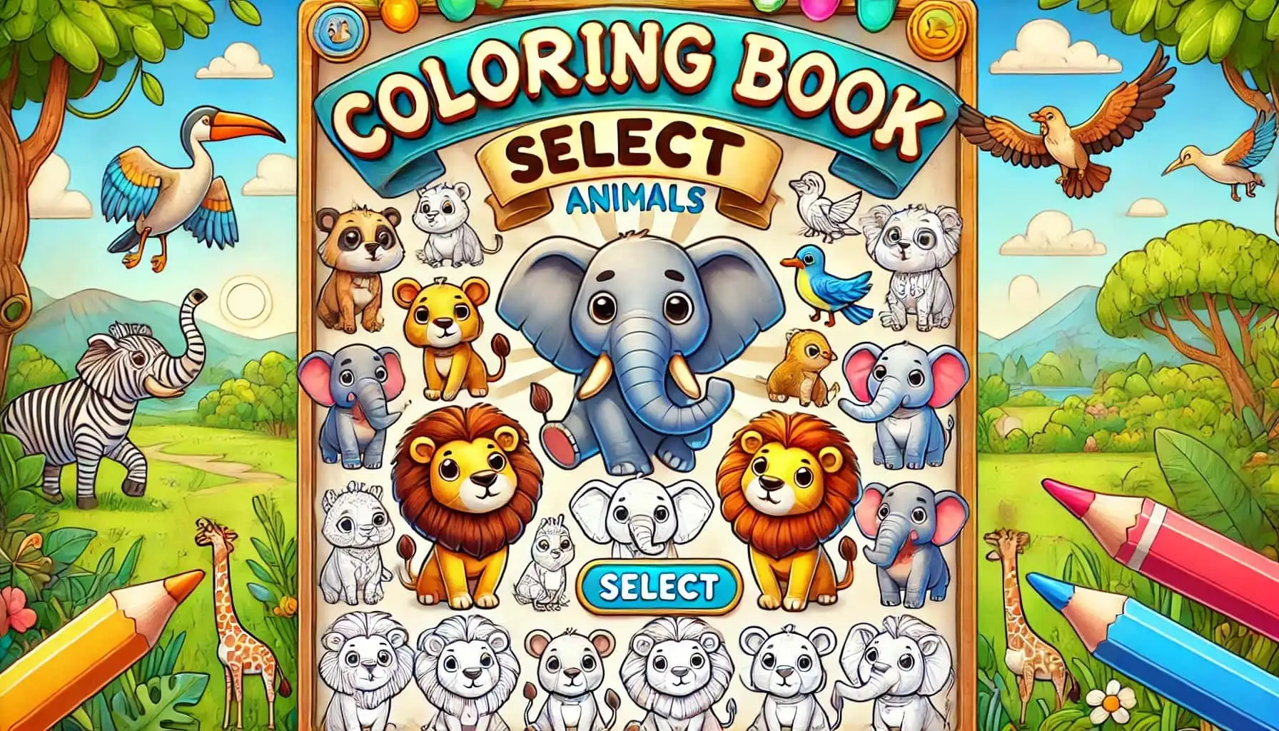 Coloring Book Select Animals
